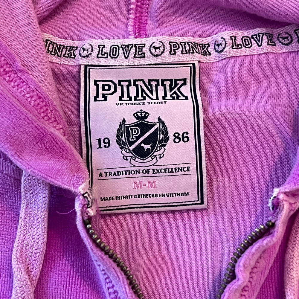 Y2K PINK Victorias Secret Purple Velour Velvet Track Suit Set Small Medium - Picture 7 of 15